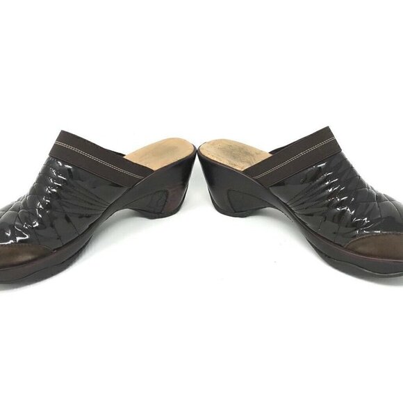 J-41 Clog Platform Heels Shoes Brown Rome 9 - Picture 3 of 8